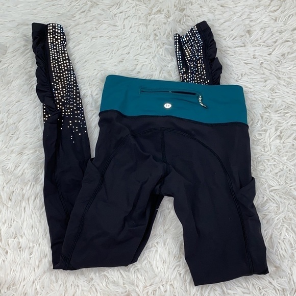 Lululemon Speed Tight IV *Lights Out Black / Forage Teal - Picture 6 of 7